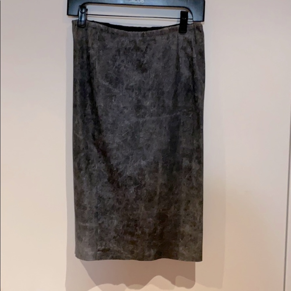 Genuine leather pencil skirt